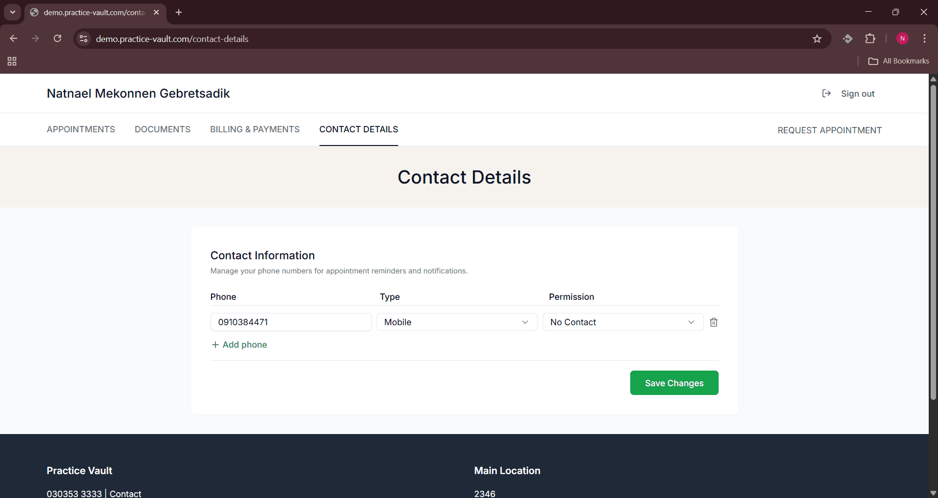 Front Office - No Text Permission
